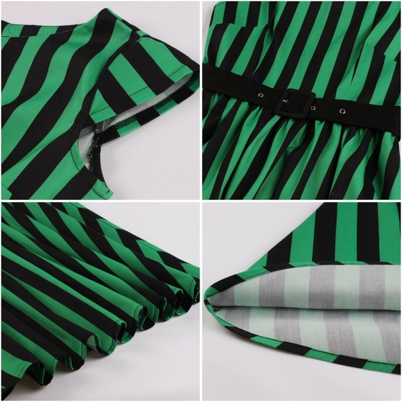 Plus Size Stripe Pin Up Swing Dress - Picture 6 of 6